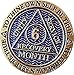 RecoveryChip 6 Month AA Medallion Antique Bronze Dusty Blue Color Sobriety Chip - Image 4