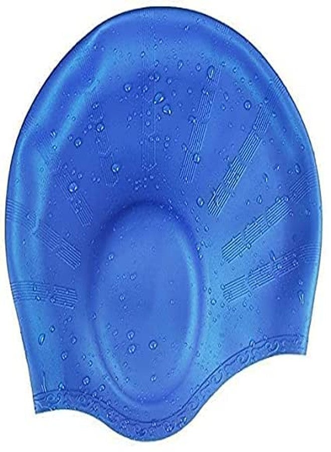 SHIFTER Swimming Cap Latest Designed Long Hair Swim Cap, Waterproof Silicone Swimming Cap for Adult Woman and Men, Keeps Hair Clean with Ear Protector (Blue) - Image 1
