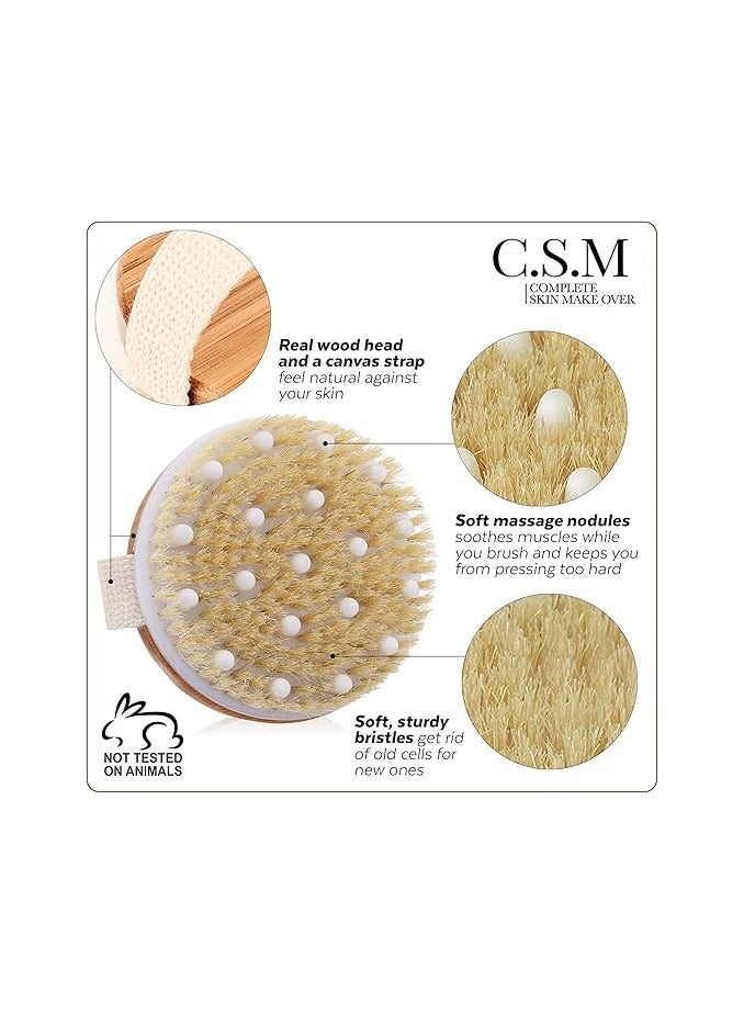 general Body Brush for Wet or Dry Brushing - Gentle Exfoliating for Softer, Glowing Skin - Get Rid of Your Cellulite and Dry Skin, Improve Your Circulation - Gentle Massage Nodes - Image 2