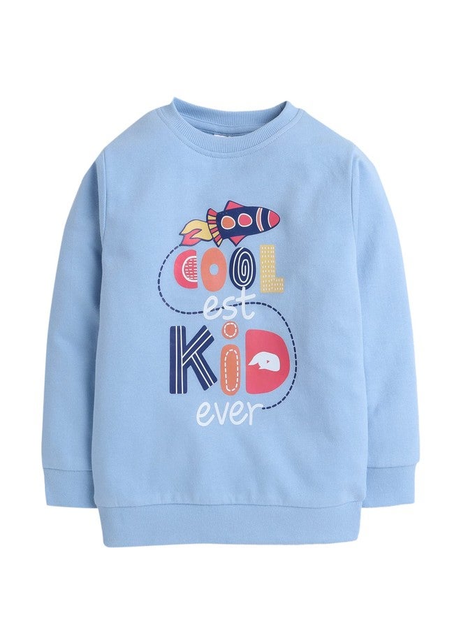 Minitatu Unisex-Baby Cotton Round Neck Sweatshirt (MT-3274D-AN_Sky Blue_6-12 Months) - Image 1