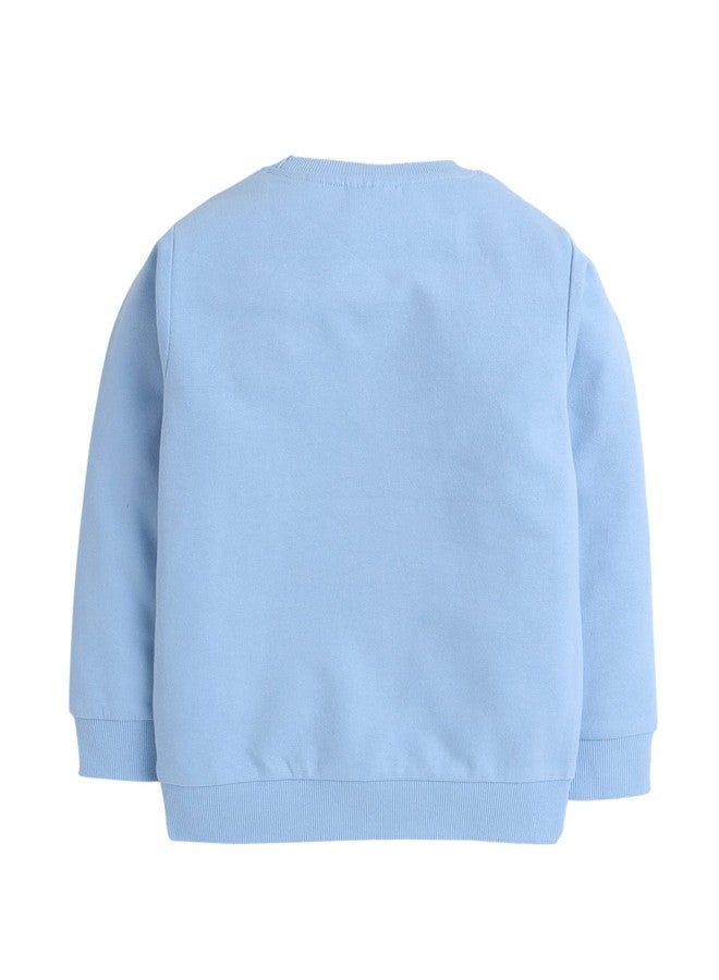 Minitatu Unisex-Baby Cotton Round Neck Sweatshirt (MT-3274D-AN_Sky Blue_6-12 Months) - Image 2
