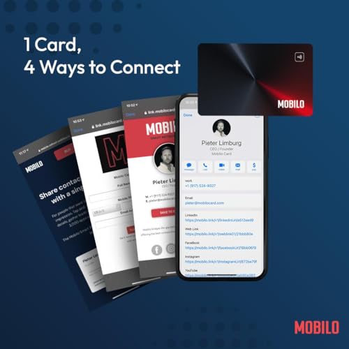Mobilo Digital Business Card - Tap, Share, Connect - No App Required - Android & Smart Phone - Gold Metal Card - Image 2