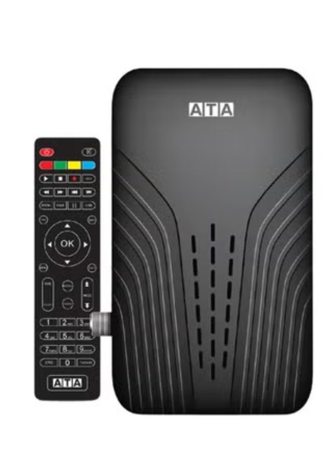 اي تي اي رسيفر ديجيتال ATA يدعم القنوات عادية وعالية الدقة HD مع مدخل USB، لون أسود - 24SFN-B - Image 1
