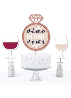 Big Dot of Happiness Vino Before Vows Winery Bridal Shower Or Bachelorette Party Centerpiece Sticks Table Toppers Set Of 15  - Image 4