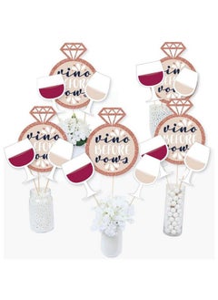 Big Dot of Happiness Vino Before Vows Winery Bridal Shower Or Bachelorette Party Centerpiece Sticks Table Toppers Set Of 15  - Image 2