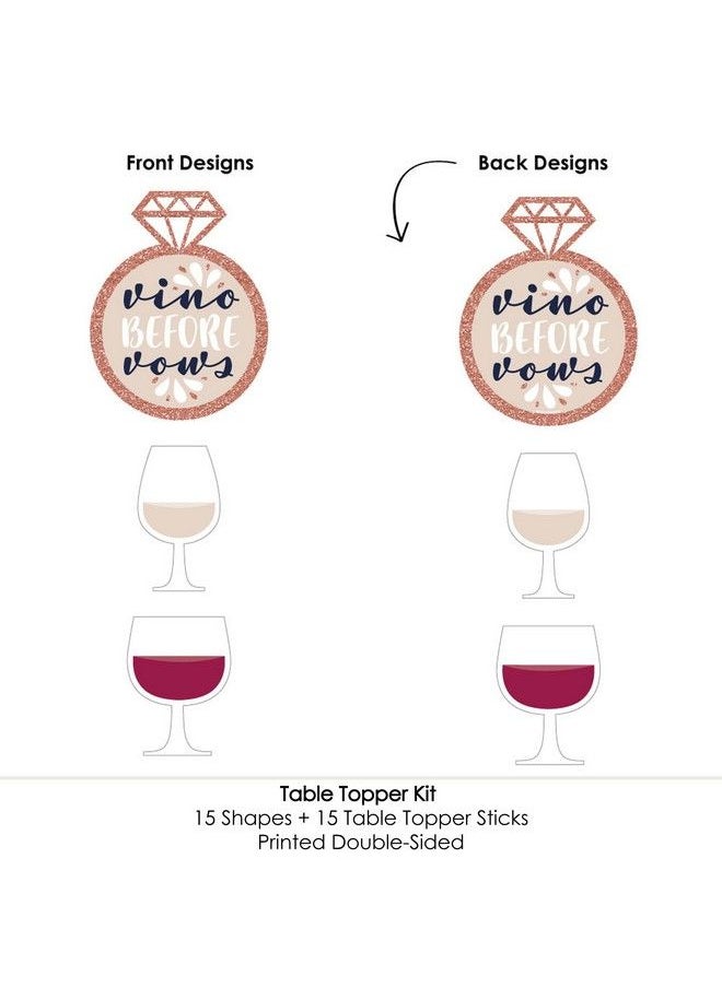 Big Dot of Happiness Vino Before Vows Winery Bridal Shower Or Bachelorette Party Centerpiece Sticks Table Toppers Set Of 15  - Image 5