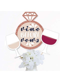 Big Dot of Happiness Vino Before Vows Winery Bridal Shower Or Bachelorette Party Centerpiece Sticks Table Toppers Set Of 15  - Image 3
