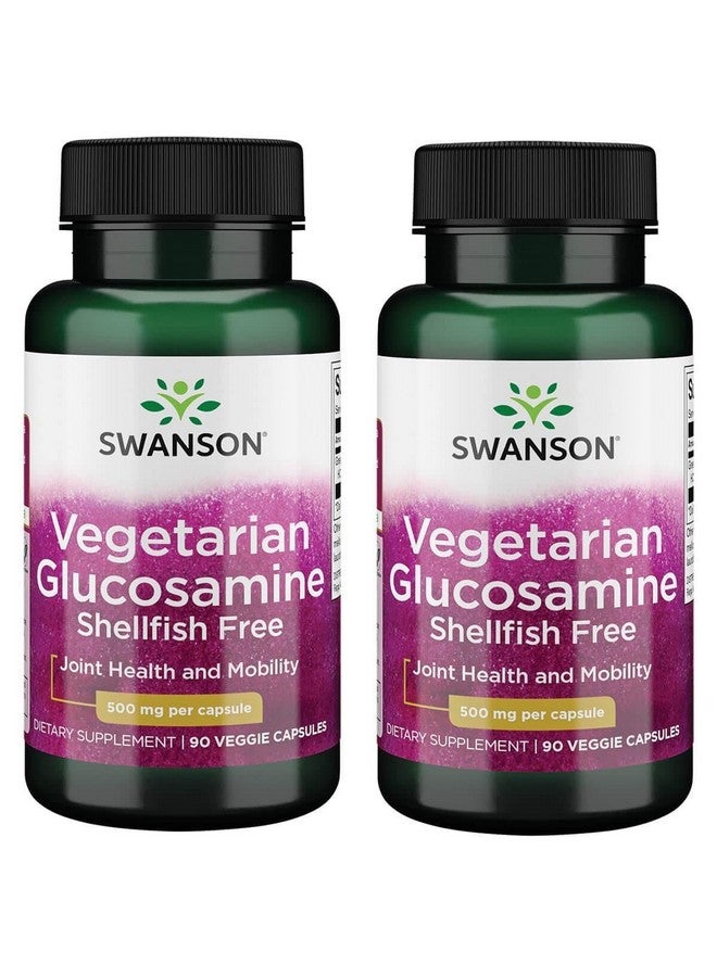 Swanson Vegetarian Glucosamine - Shellfish Free 500 Milligrams 90 Veg Capsules (2 Pack)
