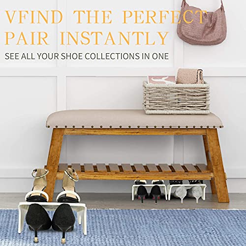 UNIQUE CART Shoe Organizer for Closet Adjustable Double Deck Plastic Shoe Rack for Space Saver | Shoe Holder Stand for Wardrobe Storage Shoe Slots Organizer for Men & Women- Pack of 4 - Image 4