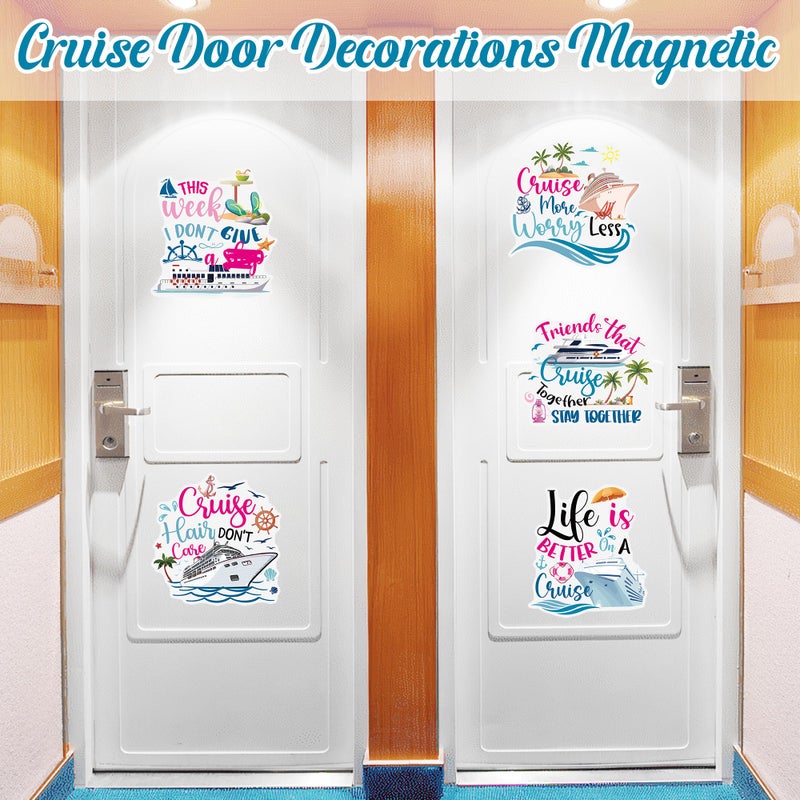 MENIFEND Cruise Door Decorations Magnetic, 5 Pcs Funny Cruise Magnets, Friends Theme Cabin Door Signs Fridge Magnets for Vacation Travel - Image 4