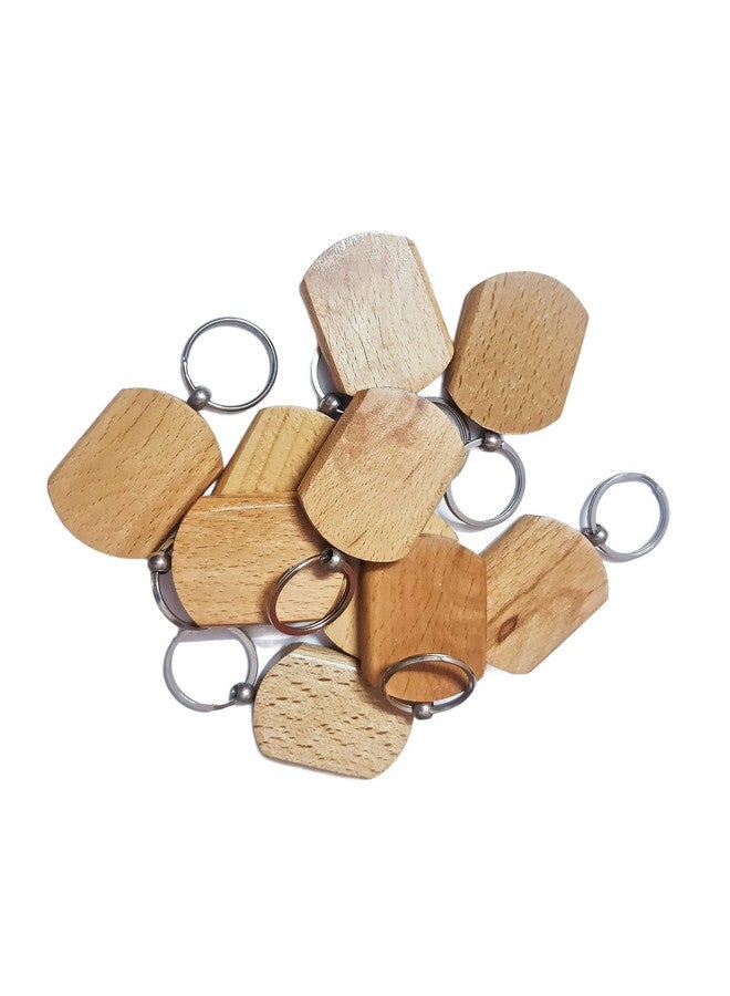 Kidultz Empty Wooden Keychain For Diy Projects - Laser Engravable, Printable & Writable Pack Of 10 Different Shapes (Regular Shapemulticolor) - Image 2