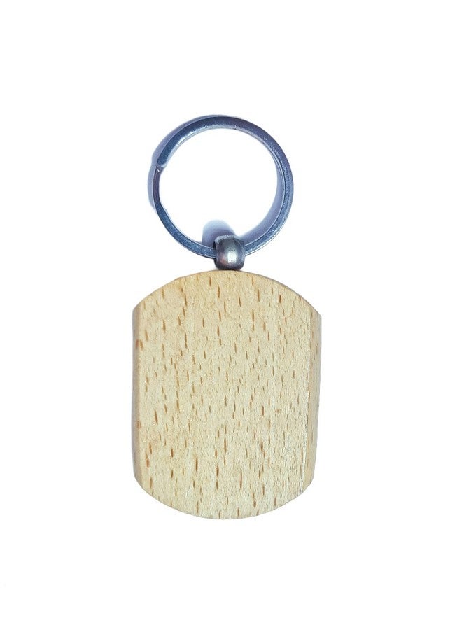 Kidultz Empty Wooden Keychain For Diy Projects - Laser Engravable, Printable & Writable Pack Of 10 Different Shapes (Regular Shapemulticolor) - Image 4