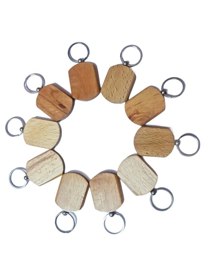 Kidultz Empty Wooden Keychain For Diy Projects - Laser Engravable, Printable & Writable Pack Of 10 Different Shapes (Regular Shapemulticolor) - Image 1