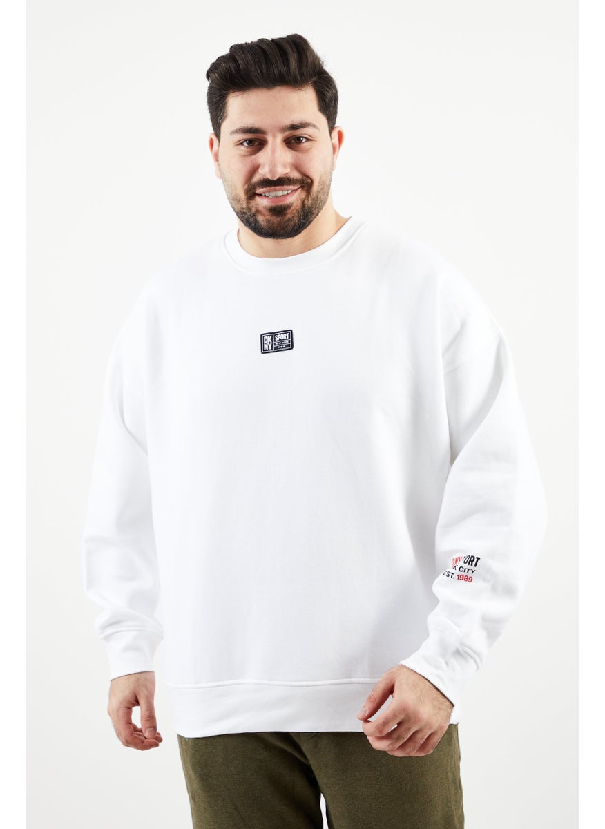 DKNY Sport Men Sportswear Fit Long Sleeves Outdoor Sweatshirt, White  - Image 1