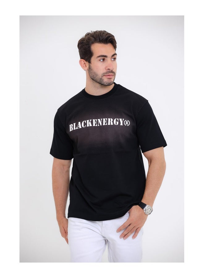 WHITE RABBIT "Black Energy" Printed Black T-Shirt - Image 1