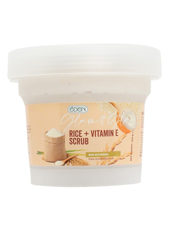 Eden Glam & Glow Rice + Vitamin E Scrub 200g