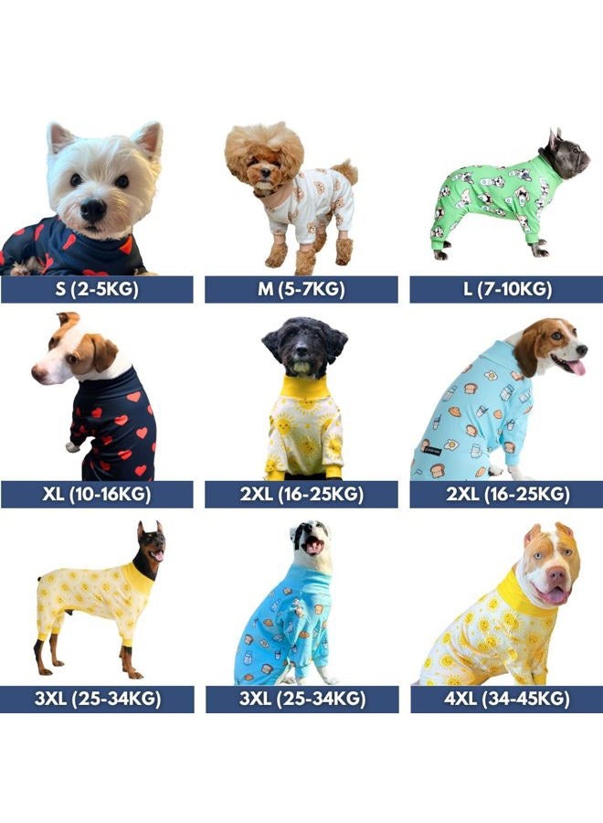 Spark Paws Dog Pajama, Dog Recovery Suit Male, Onesie, Ultra-Soft and 4-Way Stretch, for Small Medium and Large Breeds - When Pigs Fly - Purple - 3XL - Image 4