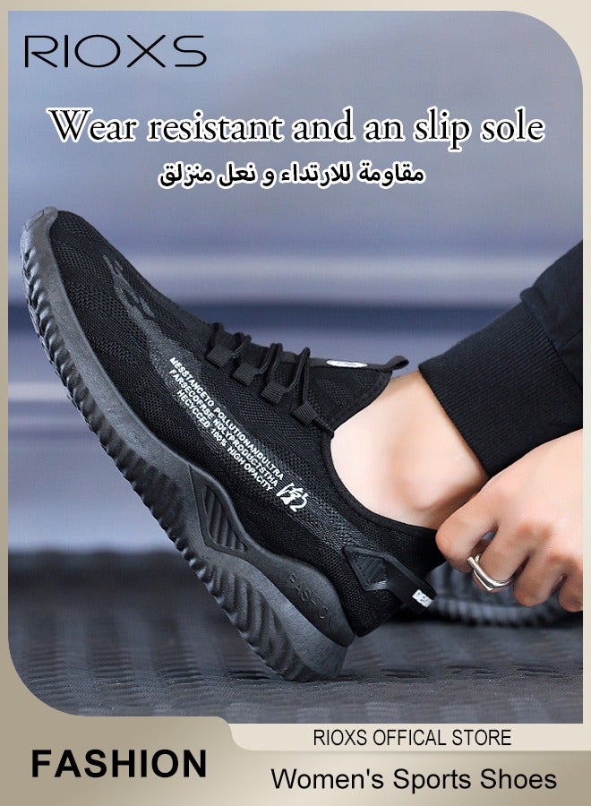 RIOXS Women's Athlesiure Trainers, Ladies Casual Sports Shoes, Breathable Platform Sneakers, Walking Shoes For Women, Anti-slip Soft Rubber Sole Trainers, Lightweight Tennis Shoes, Fashion Anti-slip Sneakers For Running Jogging Indoor Outdoor Activities  - Image 5