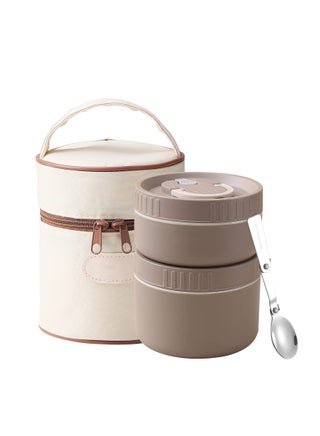 Insulated Stainless Steel Bento Lunch Box Set - Portable Thermal Food Container with Bag, Induction Cooker & Microwave Safe - Keep Warm Lunch Box for Adults and Kids (Khaki, 34oz) - pzsku/Z7D91B3658AE315D42729Z/45/_/1718788464/b546b2e7-43c1-41e6-8d66-150a89b37433