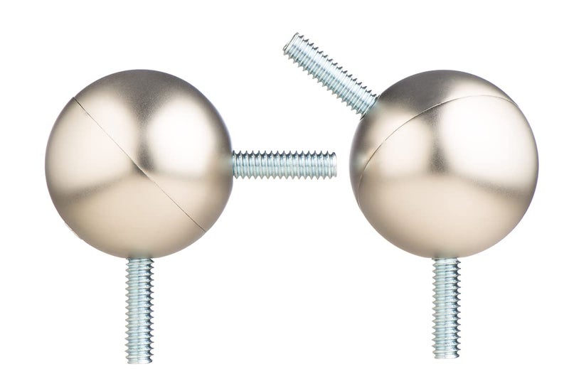 موصل زاوية قضيب الستائر لنوافذ باي إيفيلون لقضبان من 58 إلى 118 بوصة - نيكل ساتين