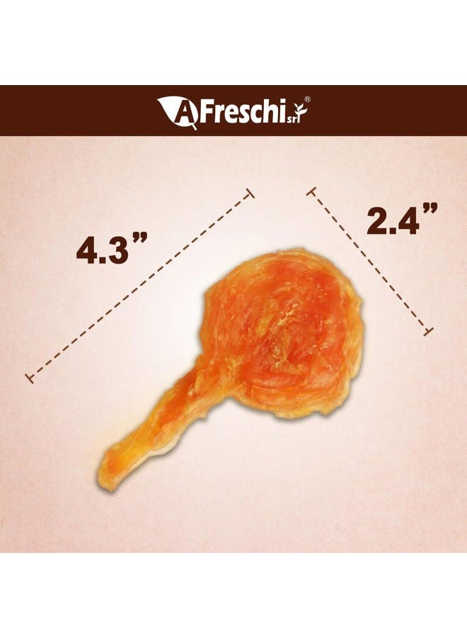 A Freschi srl Turkey Tendons for Dogs, Long-Lasting, Hypoallergenic Rawhide Alternative, Human Grade, Healthy Puppy Chews, Natural Dog Treats for Small Dogs, Lollipop (S), 4 Count Pack - Image 2