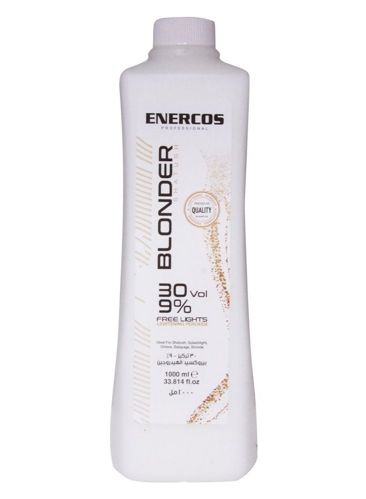 ENERCOS Blonder Shatush Peroxide 30 Vol (9%) – Professional Hair Developer for Enhanced Lightening, 1000 ml