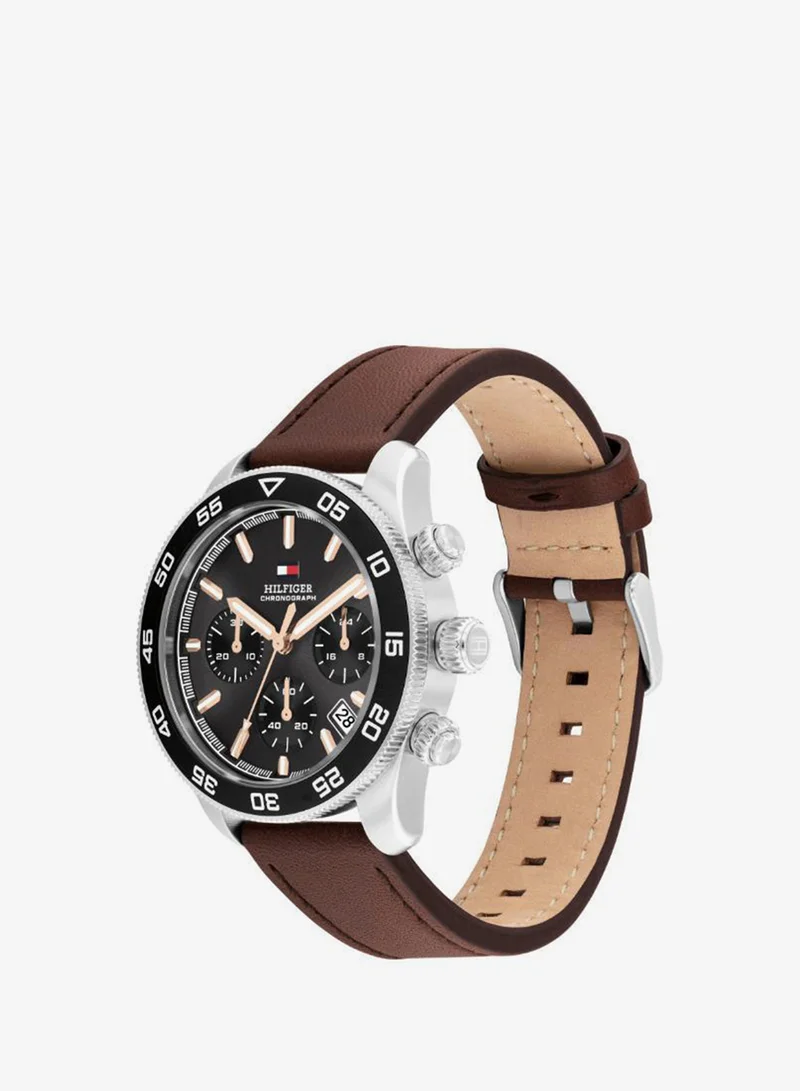 Tommy Hilfiger  Mens Chronograph Quartz Watch With Brown Leather Strap - 1792213 for Men | Best Price UAE