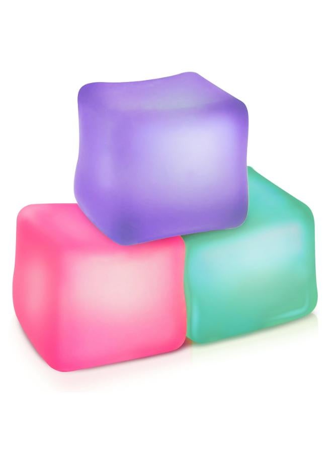 Fidget Toy Stress Cube 3 Pack - Squishy Fidget Toys for Anxiety Stress Relief, High Density Gel Filled, Fidgets for Classroom, Calming Toys for Kids Adults Children Teens