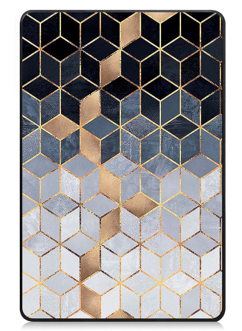 Protective Flip Case For Vivo Pad Air 2023 With Trifold Stand Auto Wake Sleep Shockproof Cover Diamond Golden grey Pattern