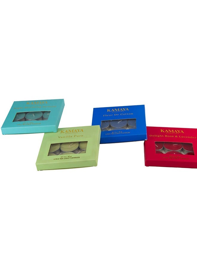 KAMAYA IRIS Collection rose and lavender 10g Tea Lights (9 Pack) Long lasting fragrance - Image 3