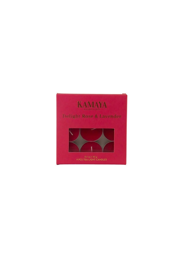 KAMAYA IRIS Collection rose and lavender 10g Tea Lights (9 Pack) Long lasting fragrance - Image 2