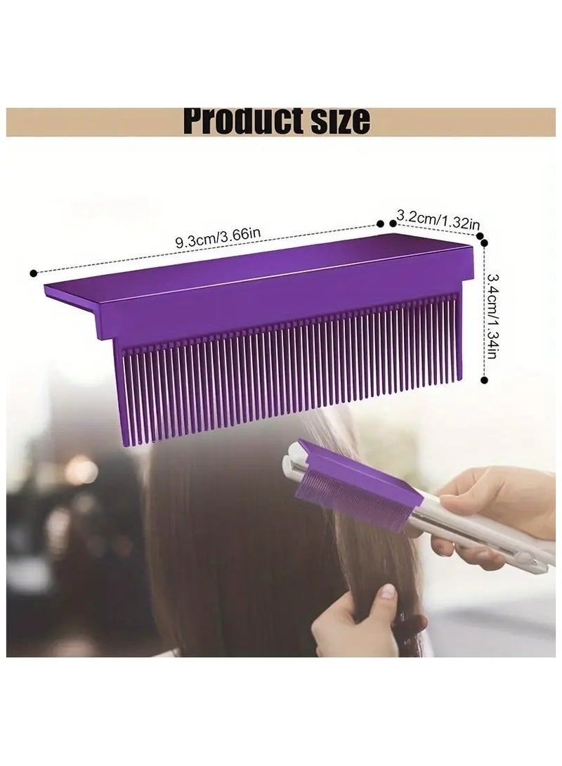 LANGMANNI 2 PC Heat-Resistant Hair Straightening Comb Attachment, Carbon Fiber Flat Iron Aid, Self-Adhesive ABS Plastic Styling Comb for Smooth Hair, Curl Defining Tool for Men & Women  - Image 5