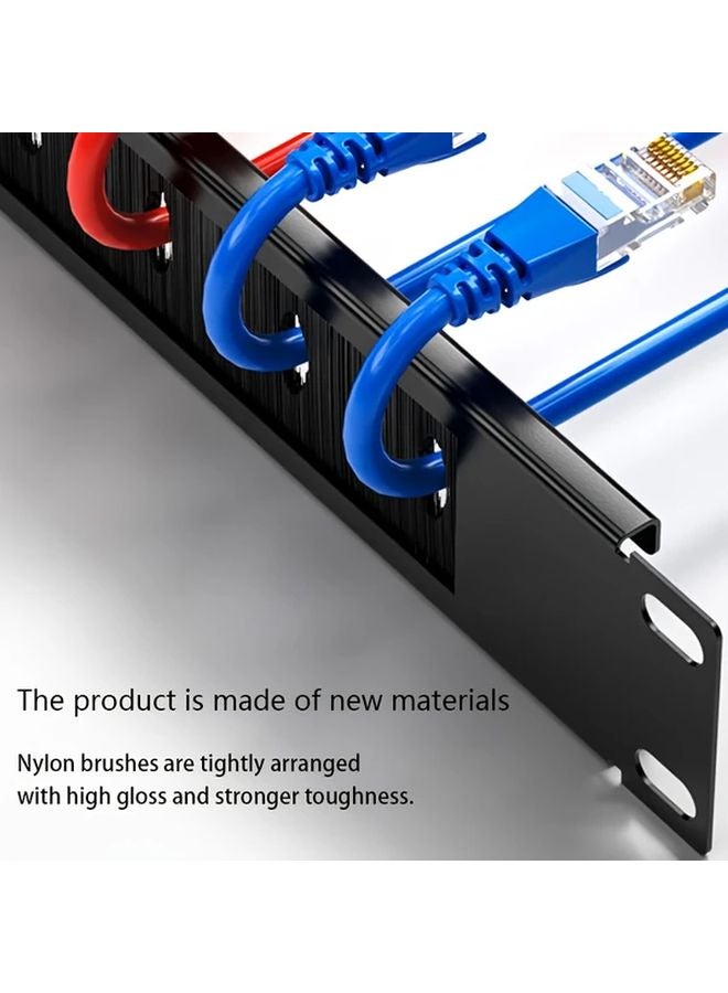 1U Brush Panel 2pcs 19 Inch Rack Mount Cable Management Spacer for Network Server Rack Cabinet High Density Filler Increased Airflow - Image 4