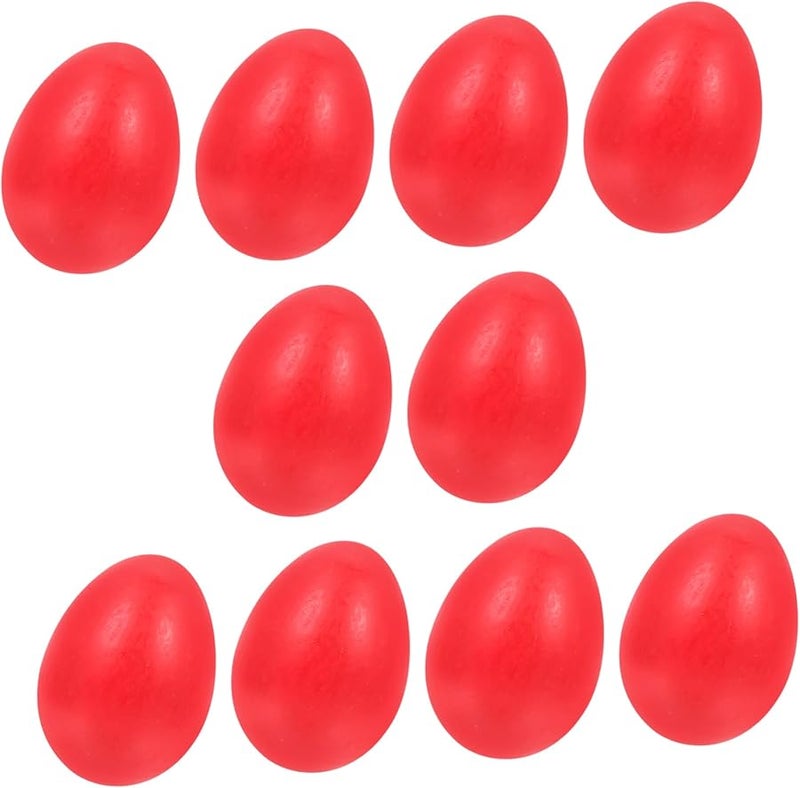 Wooden Faux Easter Eggs 10Pcs Handmade Pastel Colors For Crafts Home Decor - Image 1