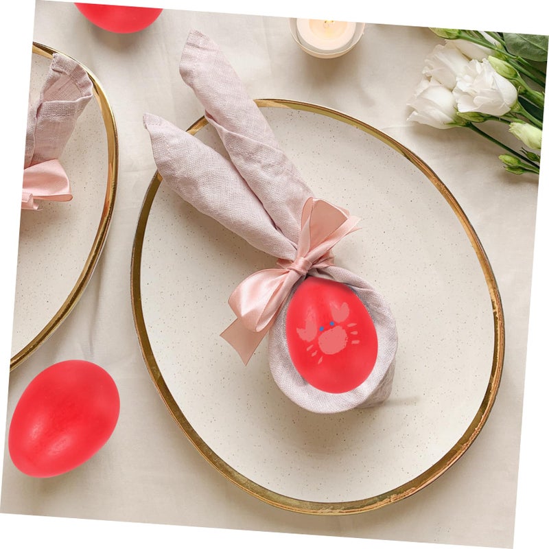 Wooden Faux Easter Eggs 10Pcs Handmade Pastel Colors For Crafts Home Decor - Image 4
