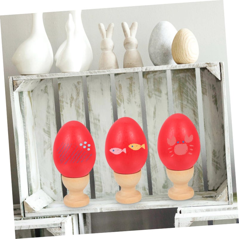 Wooden Faux Easter Eggs 10Pcs Handmade Pastel Colors For Crafts Home Decor - Image 5