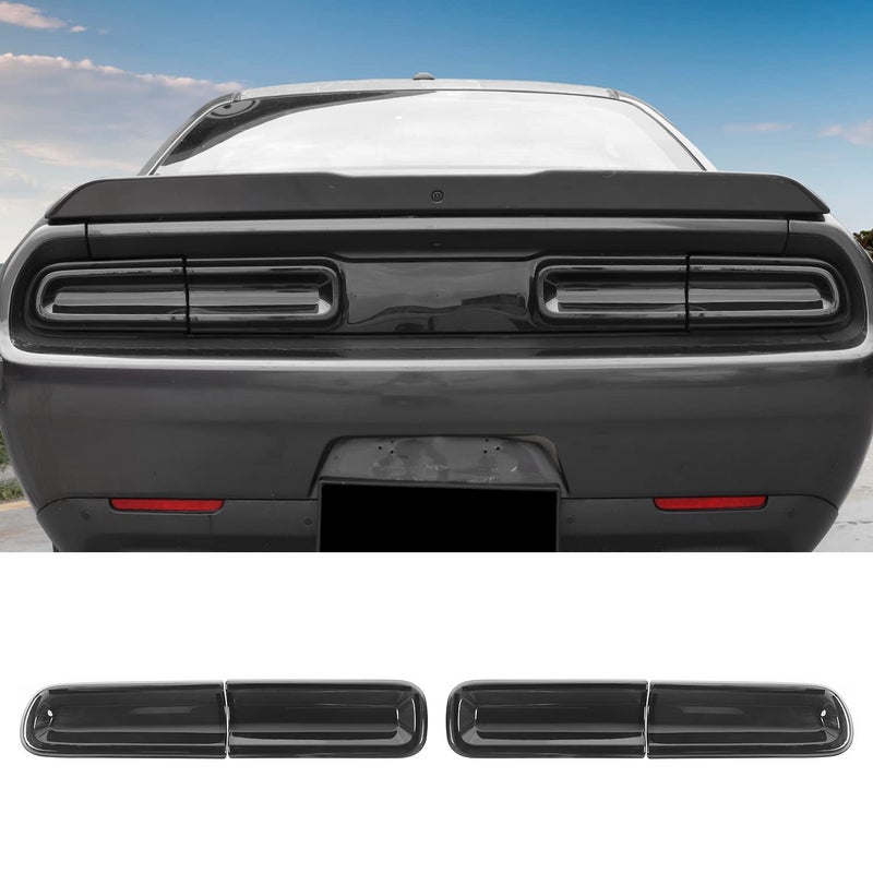 RAZPOY Smoked Tail Light Covers Compatible with Dodge Challenger Accessories 20152024 Smoked Black
