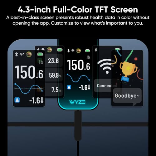 Wyze Scale Ultra Smart Scale with 43 Color Display Digital Bathroom Scale for Body Weight BMI Muscle Mass Composition WiFi Bluetooth Body Fat Scale with Heart Rate 400 lbs Black - Image 5