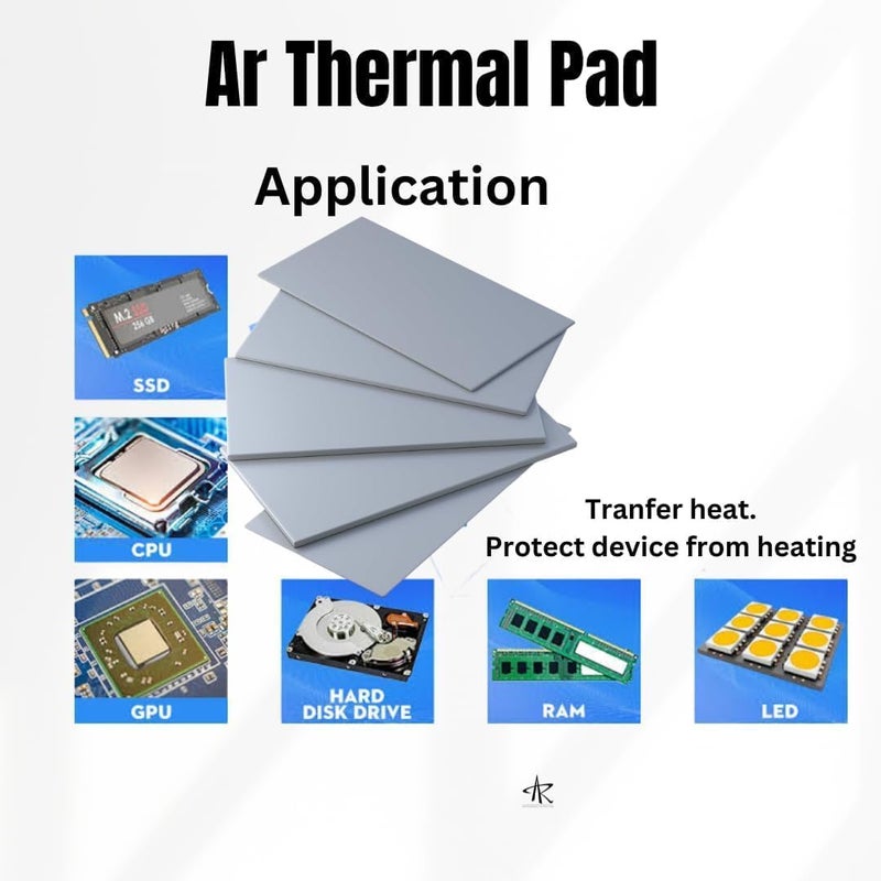 TRUEBOND 2 Pack Thermal Pad Thermal Conductive Silicone Pads with 9.0 W/(m⋅K) Thermal Conductivity, Soft Safe Simple to Apply for SSD CPU GPU LED IC Chipset Cooling Grey (Grey, 20X67X2 MM) - Image 2