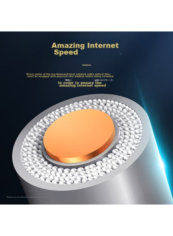 Ofnpftth 10,000-level Cat6a Double-shielded Network Cable Cat6a 10 Gigabit Anti-interference 5g Network Engineering Home Security Monitoring Box Cable 100 Meters Gray - Image 2