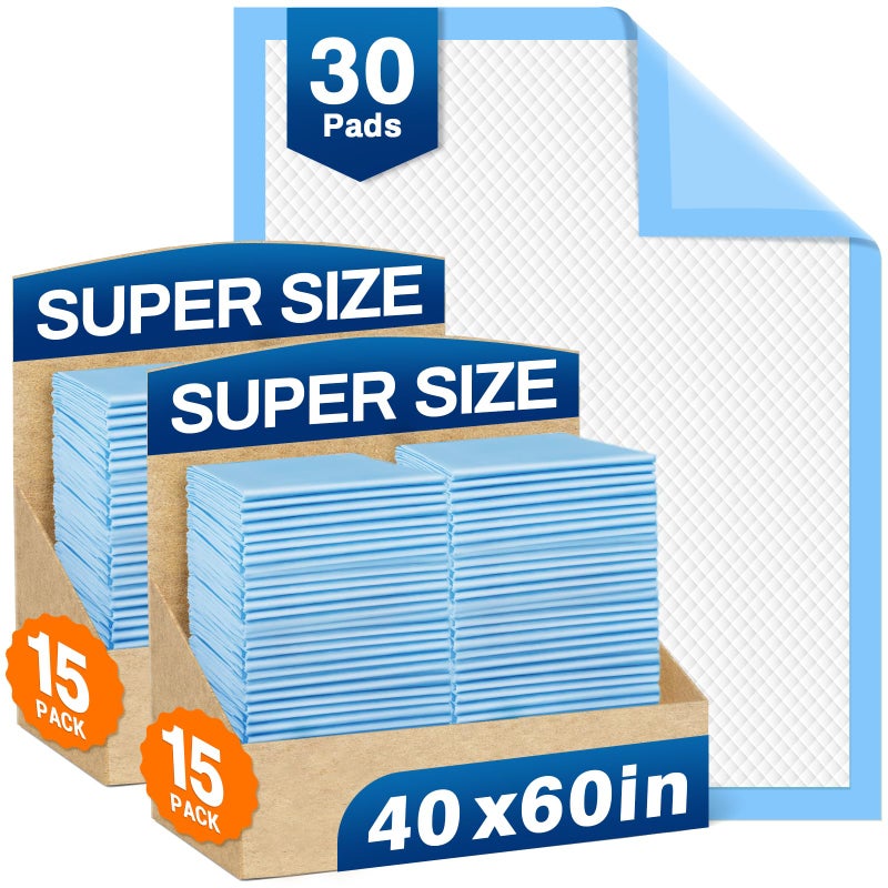 MILDPLUS Bed Pads Disposable 40X60 Super Absorbent Pee Pads Oversized Underpads for Adults Elderly Pets 150x200CM 15pcs