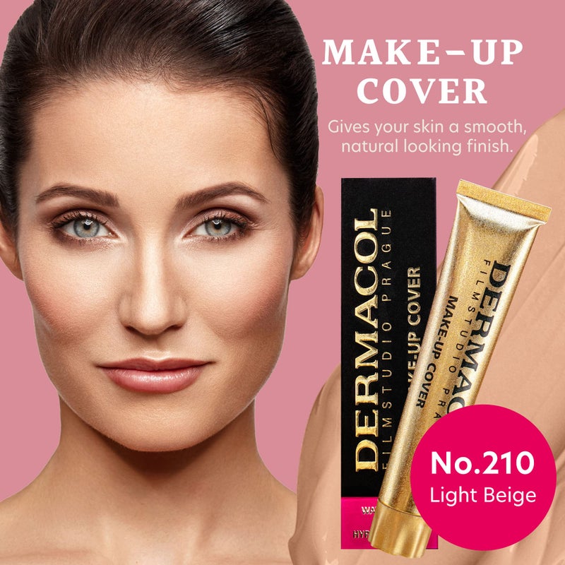 Dermacol - Full Coverage Liquid Matte Foundation, with SPF 30, Waterproof, for Oily Skin, Acne, & Under Eye Bags, Long-Lasting Makeup Products, 30g, Shade 210 - Image 2