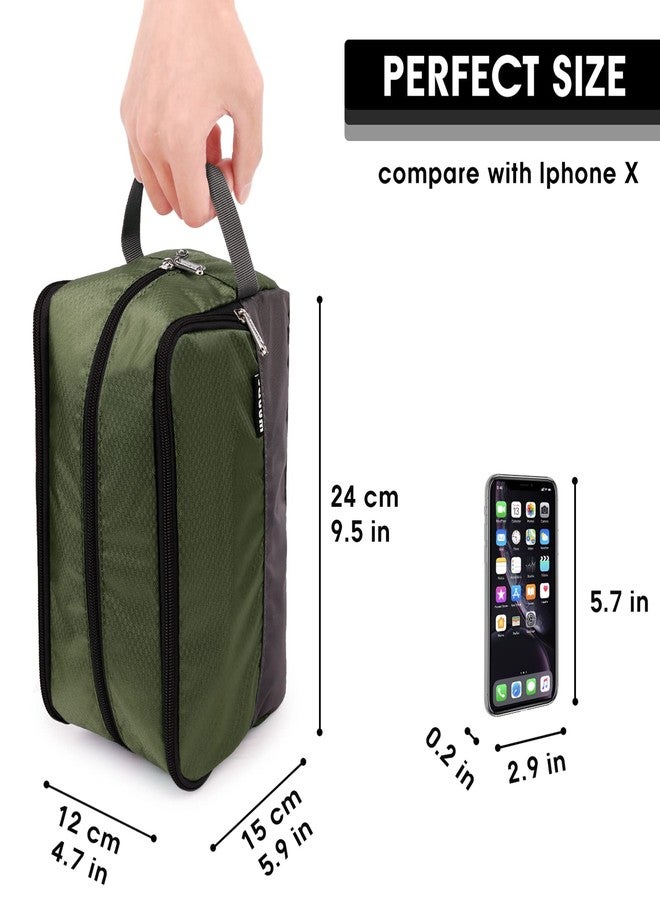 WANDF Toiletry Bag for Men Hanging Dopp Kit Water Resistant Shaving Bag Small Toiletry Bag for Traveling (Army Green) - Image 2