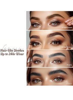 QIC Eyebrow Pen Liquid Brow Pencil Smudge Proof Eyebrow Pen with 4 Tip Microblade Eyebrow Pen Long Lasting 4 Claws Liquid Waterproof Eyebrow Pencil |Natural Eyebrow Pencil Gray 03  - Image 4