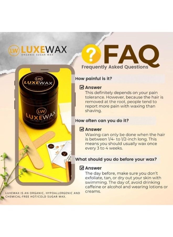 Luxewax - Organic Sugar Wax Kit (Hair Removal Kit) 350ml - Image 1