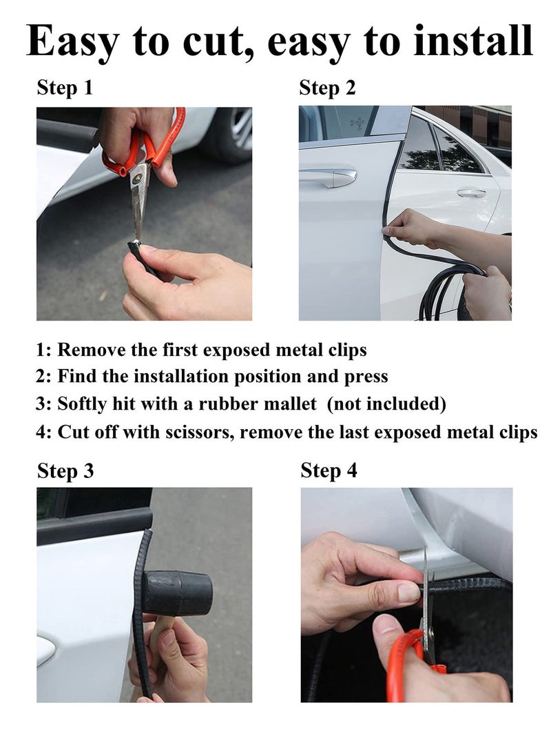 SYOAUTO حافة trim كبيرة من SYOAUTO تناسب حافة 1/4 بوصة، 16 قدم (5 متر) حافة مطاطية سوداء trim قارب trim تشكيل حواف trim بلاستيكية - Image 3