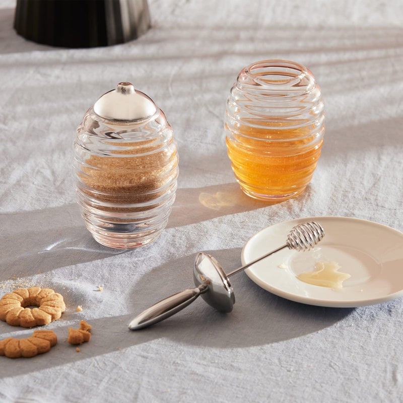 Alessi TW01 Honey Pot, Honey Jar in Glass and Stainless Steel - Image 5