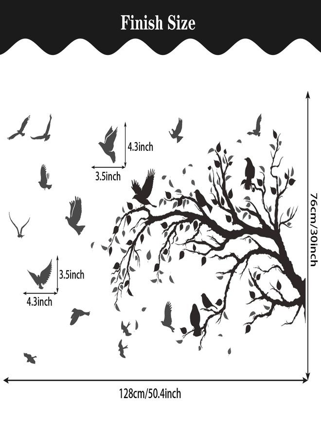 MEFOSS Black Tree Branch Wall Stickers Flying Birds Scenery Wall Decal Art Peel and Stick Vinyl Wall Murals Home Décor for Living Room Kids Room Playroom Classroom Office Nursery Wall Decor - Image 4
