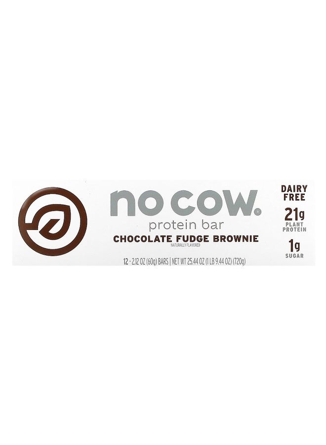 No Cow No Cow, Protein Bar, Chocolate Fudge Brownie, 12 Bars, 2.12 oz (60 g) Each - Image 3