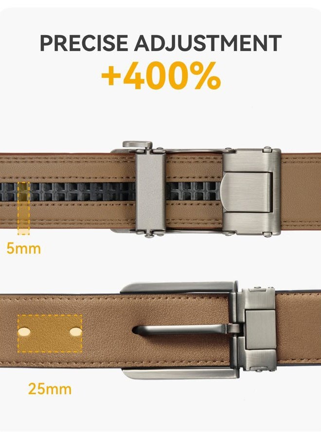 CHAOREN Belt Men, Ratchet Belt Dress with 1 3/8" Genuine Leather, Jeans Belt with Easier Slide Buckle, Adjustable Trim to Fit, Essential - Black, 36" to 42" Waist Adjustable - Image 3